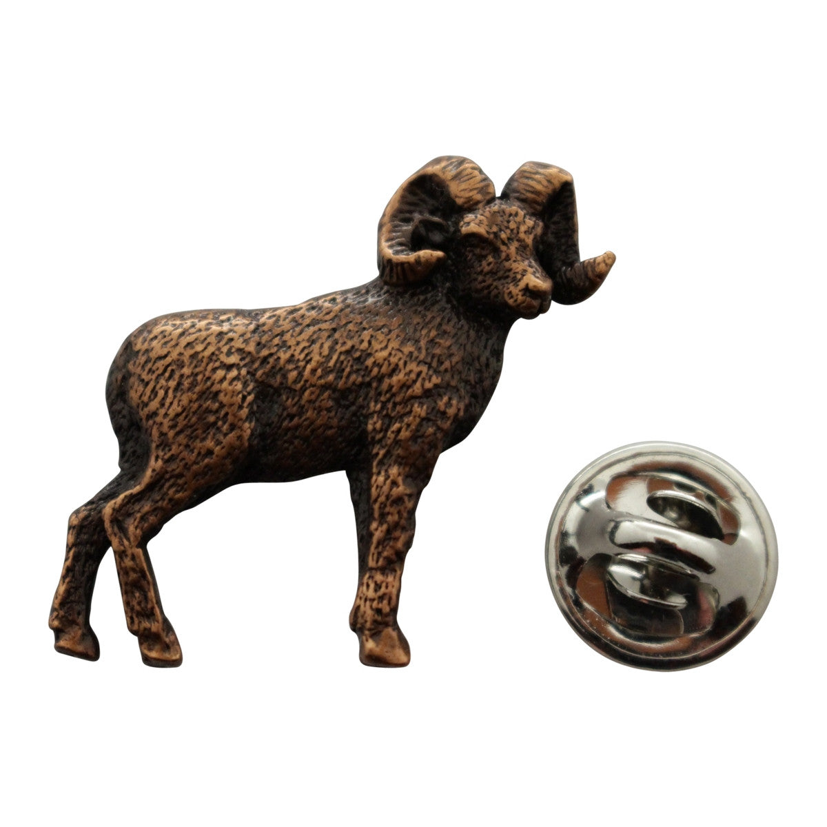 Big Horn Sheep Pin ~ Antiqued Copper ~ Lapel Pin ~ Sarah's Treats & Treasures